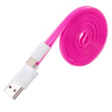   Hoco - UPM04 lapos design micro usb adat/töltő kábel 120cm - pink