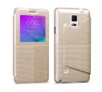   Hoco - Crystal series fashion bőr magnetic sleep Samsung Note4 könyv tok - arany