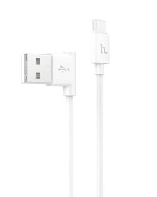   Hoco - UPM10L alu helytakarékos "L" fejjel  micro USB adat/töltő kábel 120 cm - fehér