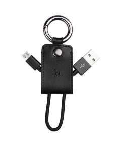   Hoco - UPM19 kulcstartó formájú micro USB adat/töltő kábel 15 cm - fekete