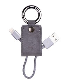   Hoco - UPM19 kulcstartó formájú micro USB adat/töltő kábel 15 cm - szürke