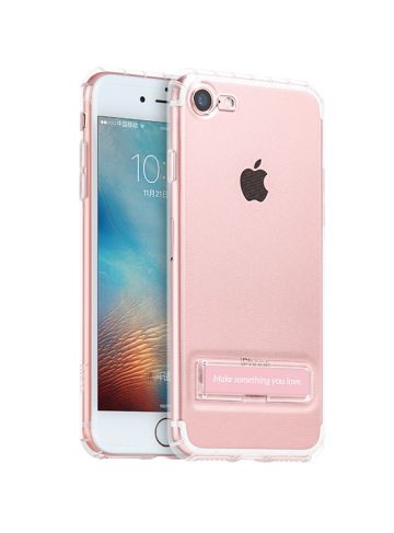 Hoco - Magnetic series erősített szilikon iPhone 7/iPhone 8 védőtok mágneses kitámasztóval - rozéarany